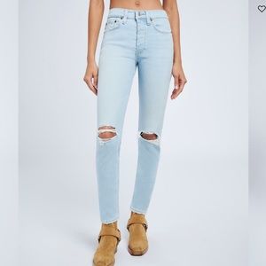 90s high rise ankle crop extra stretch